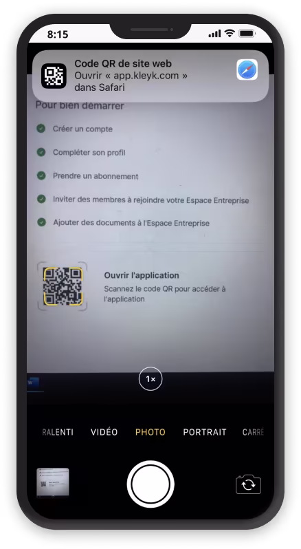 Guide installation Kleyk sur IOS 1.0 - Scanner le QRCode