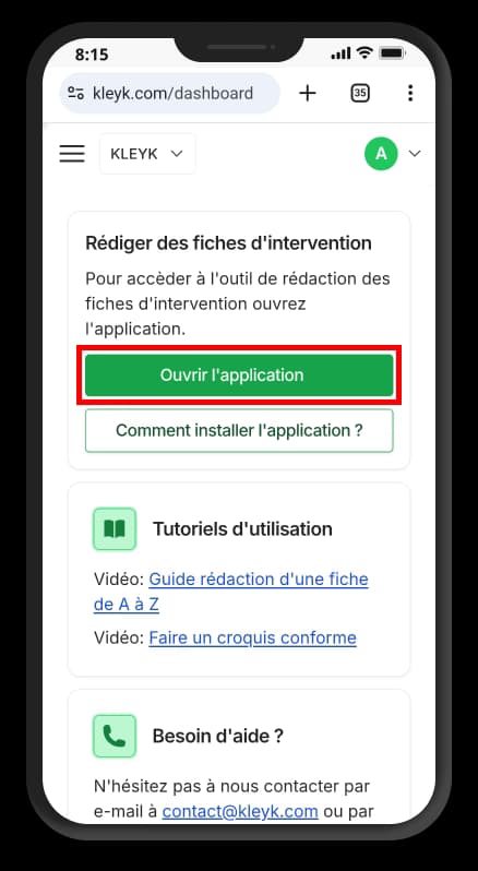 Guide installation Kleyk sur Android 1.1 - Cliquez sur le bouton télécharger